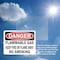 Signmission Flammable Gas Danger Sign, Vinyl Decal, 14in W x 10in L, 2PK OS-2PACK-DS-D-1014-L-19366 - alternate 2
